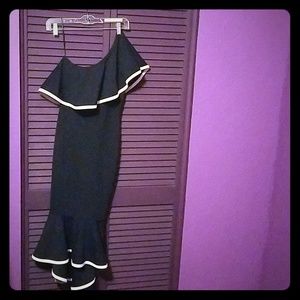 One shoulder fishtail dress